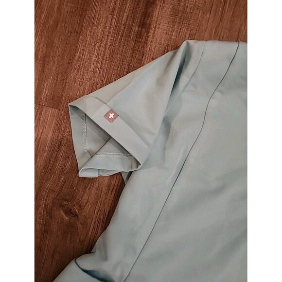 Figs Scrubs Womens Medium Top Agua Teal Work Uniform Medical Blue - Picture 4 of 10